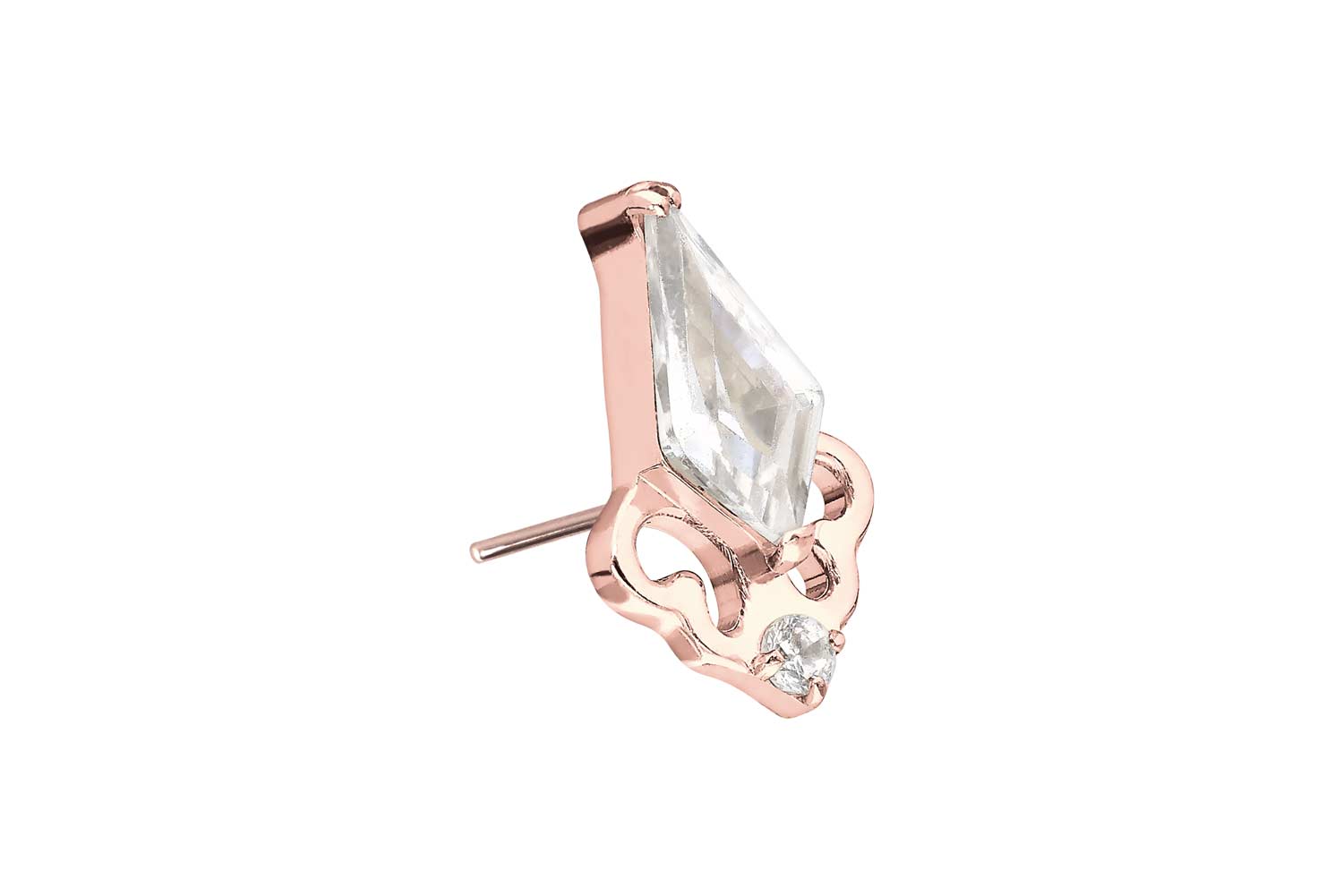 Titan Aufsatz mit Push Pin KRISTALLSCHILD von Piercingline